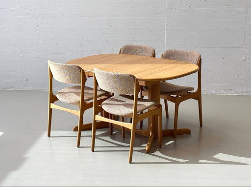 Ensemble table et 6 chaises d'Erik Buch pour Gudme Møbelfabrik A/S, années 1960