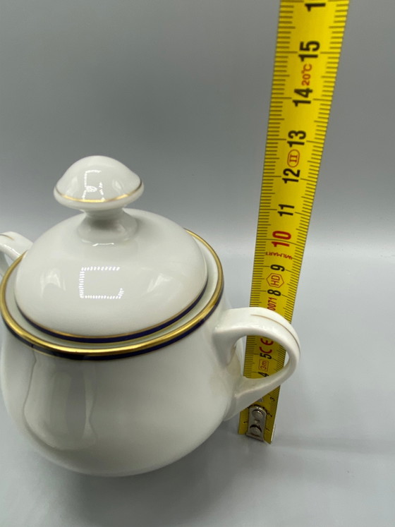 Limoges Lafarge Porcelain Set, Cobalt and Gold, Cup, Creamer, Sugar Bowl – Decorative Objects (photo 6 of 7)