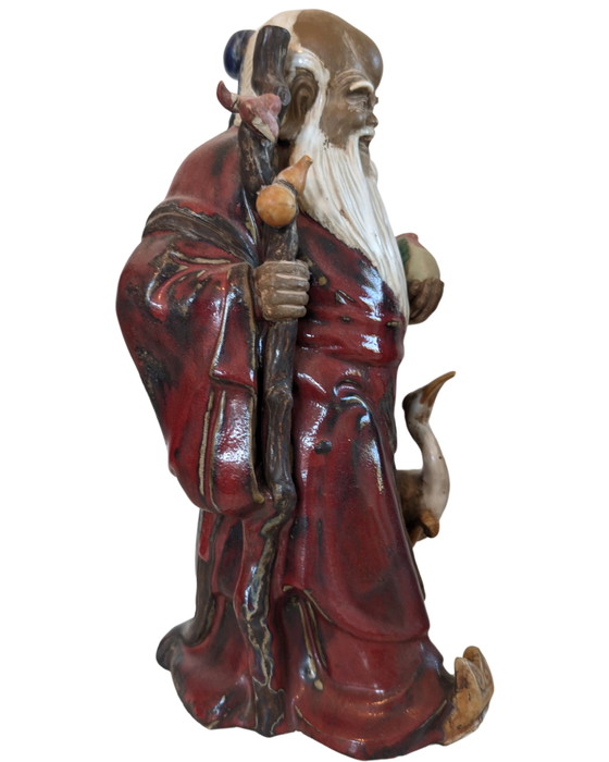 Set di Figure in Ceramica Cinese Qualità Museo – Fu Lu Shou – Jingdezhen c. 1900–1940 – Sculture (photo 3 of 10)