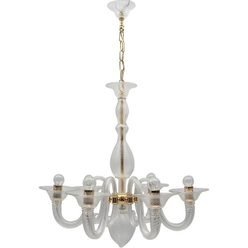 Vintage Murano glass chandelier by Von Barovier and Toso, Italy 1990