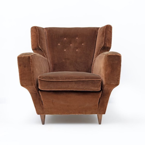 Image 1 of Poltrone Melchiorre Bega Mid-Century in velluto, Italia, anni '50, coppia