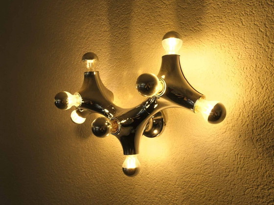 Image 1 of Lampe de plafond vintage Sputnik Gemini, style milieu du XXe siècle, par Gebrüder Cosack | Années 1970