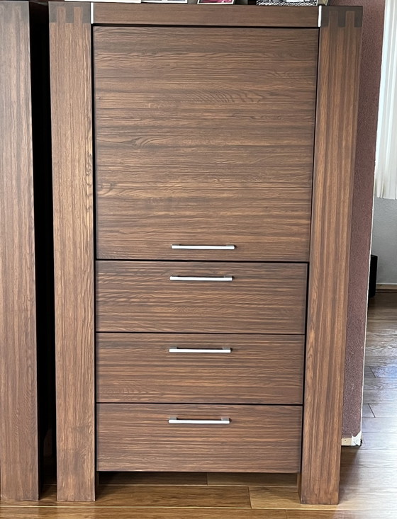 Image 1 of TV-Schrank + 2 Aufbewahrungsschränke, massive Eiche, Modell Cielo