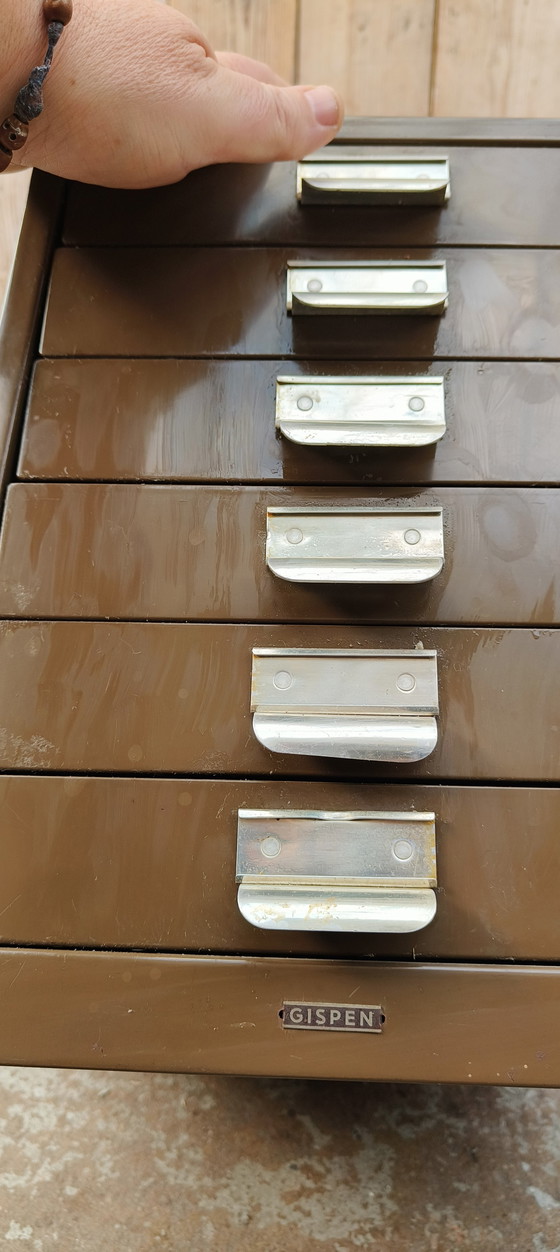 Image 1 of Caisson Gispen A4 au design vert vintage pour bureau