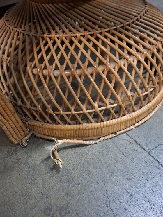 Image 1 of Vintage rotan pauwstoel jaren 70 – boho fauteuil