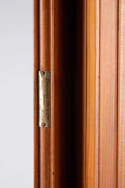 Grande schermo avvolgibile in faggio di Baumann, anni '30