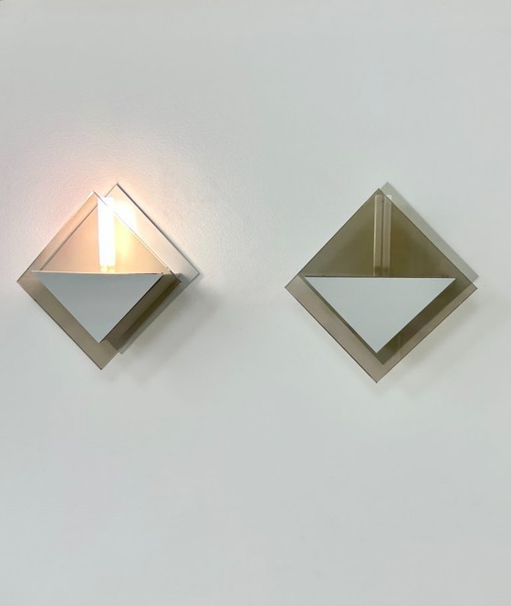 Image 1 of Coppia di applique vintage Verre Lumière Studio, modello 20623, Francia, 1980