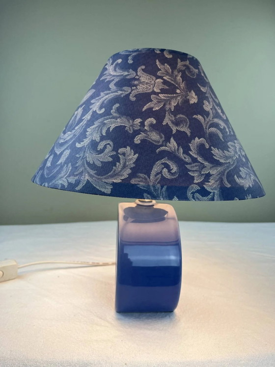 Blue ceramic lamp – Table lamps, Porcelain, Plastic, Mid Century Modern (photo 7 of 13)