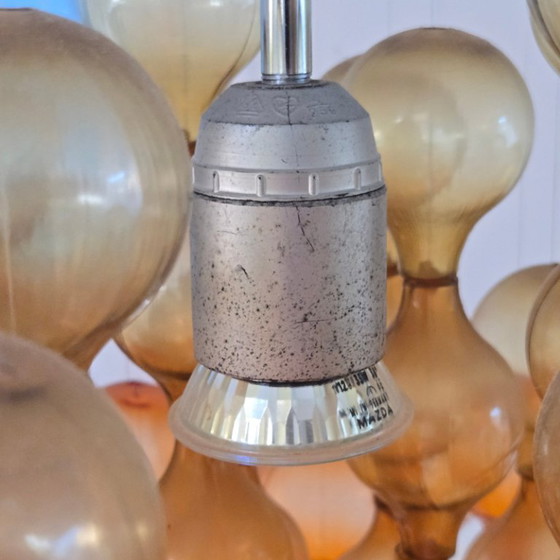 Image 1 of Vintage hanglamp uit de jaren 70 in de stijl van Verner Panton, met een futuristische uitstraling.