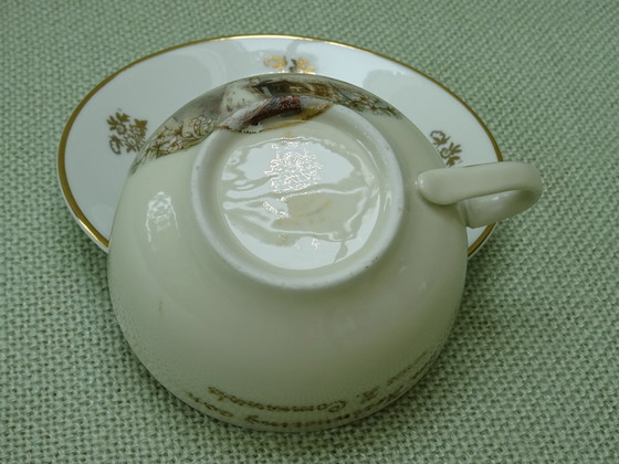 Image 1 of Tazza da caffè/piattino Limoges/Bavaria - dipinta a mano in oro