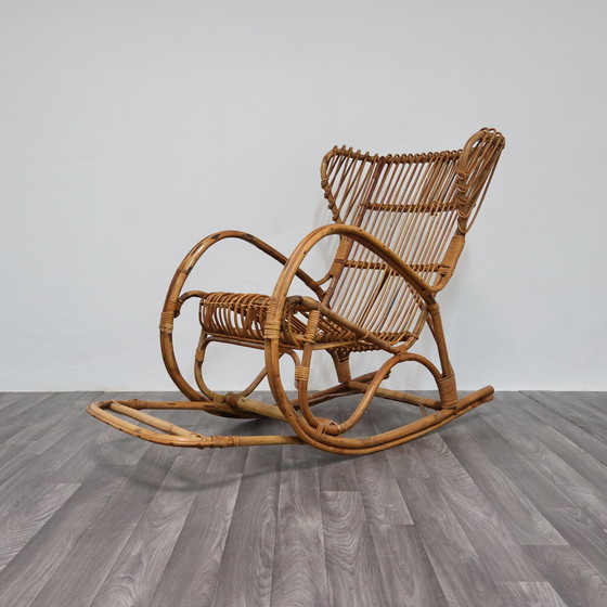 Image 1 of Poltrona a Dondolo Rocking Chair Francese Vintage Design Modernariato 1960’s