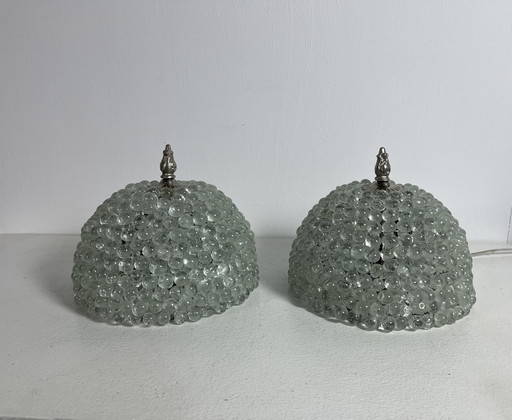 2 lampade da parete anni ottanta in vetro di Murano