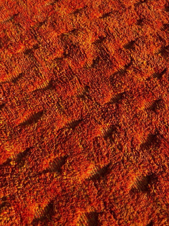 Image 1 of Orange Moroccan wool rug – Handmade geometric rug – Contemporary Berber carpet
