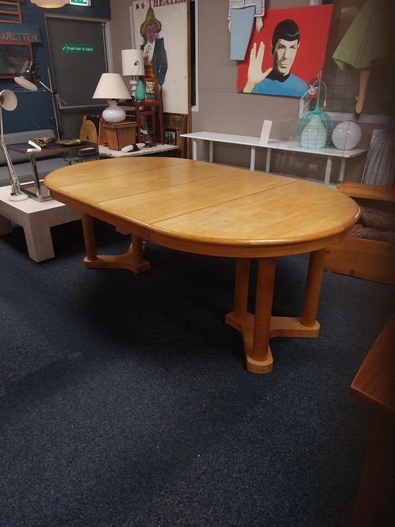 Image 1 of 1 table de salle à manger extensible style années 70 en chêne clair, 122/213 cm