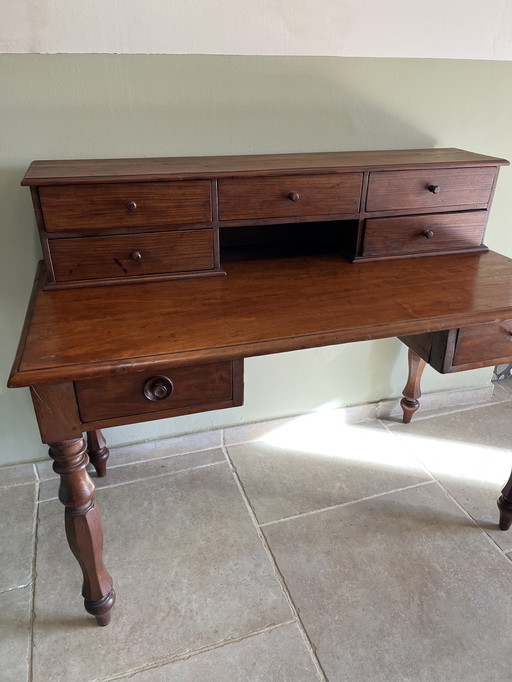 Walnut tiered desk