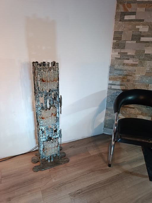 Brutalist floor lamp by Albano Poli for Poliarte 1970