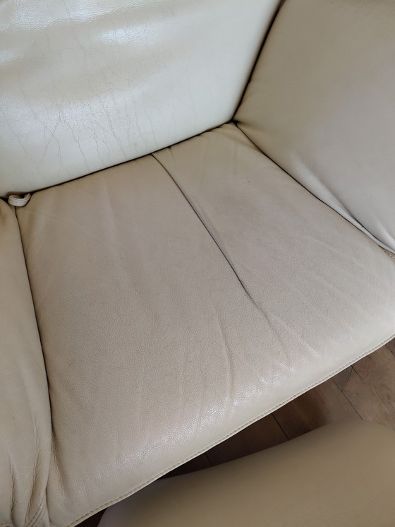 Image 1 of Leolux Tango 1 persoons (loveseat 2pers) lederen bekleding plm 1996 design zeldzaam 