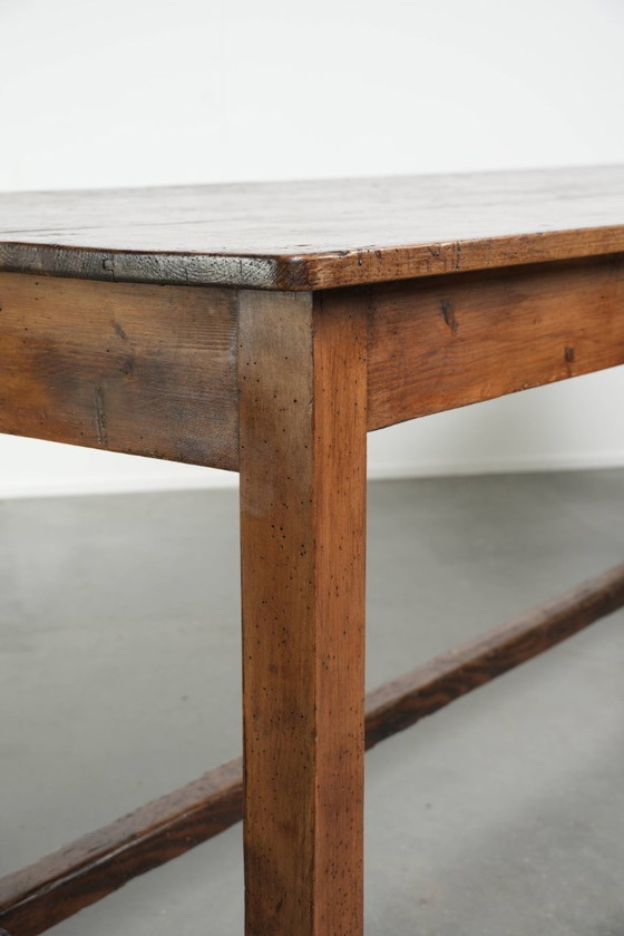Image 1 of Franse antieke boeren eettafel uit de 19e eeuw van grenenhout