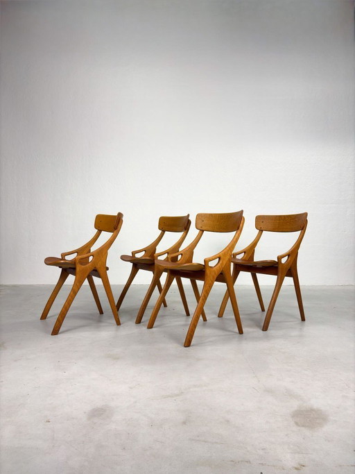 Set di sedie da pranzo in rovere stile Arne Hovmand Olsen