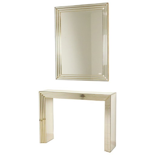 Zeldzame Design Spiegel met Console Zilver Goud Deknudt