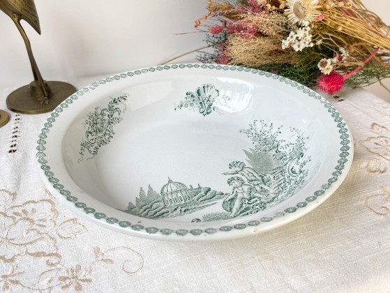 Vintage Franse St Amand Ironstone TRIANON Puttenmotief Diep Bord 19e Eeuw – Servies (photo 2 of 9)
