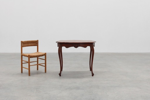 Mesa auxiliar antigua tallada estilo LOUIS XV, Francia ca. 1900