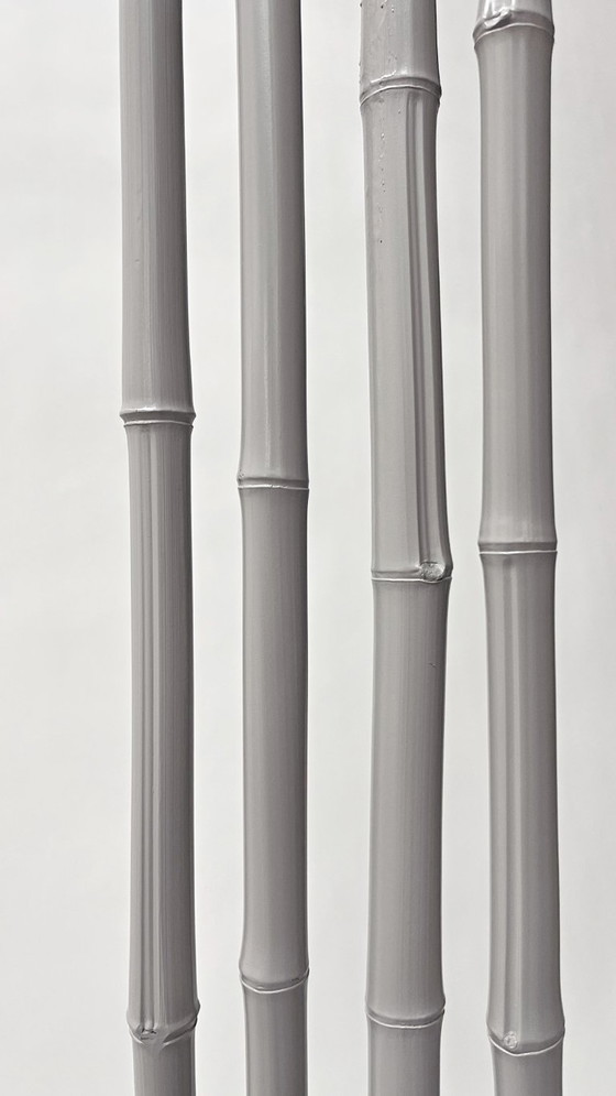 Image 1 of BAMBOE kamerscherm, kamerscherm, rotan, grijs geverfd, set van 3