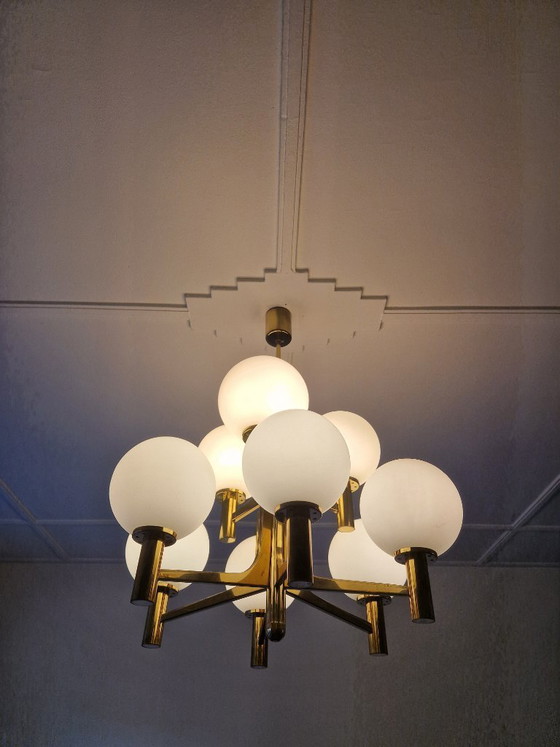 Lampada a sospensione vintage - Anni '50 a '60 - Italia – Lampade a sospensione, Vetro, Ottone (photo 14 of 15)