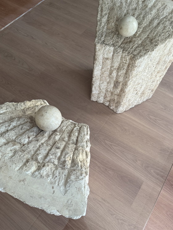 Image 1 of Tavolo da pranzo vintage in pietra Mactan di Magnussen Ponte