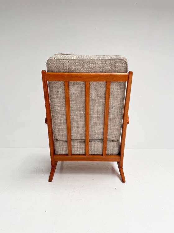 Image 1 of Poltrona in legno con struttura a fuso, stile metà secolo, anni '60 (singola unità)