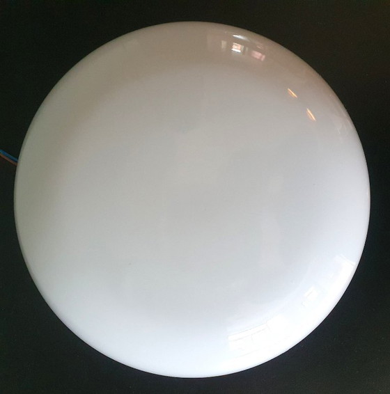Super sleek Vintage opaline glass wall/ceiling lamp, Half moon,, Wall lights, Metal, Transparent (photo 5 of 20)