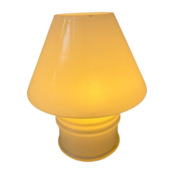 Image 1 of Massiv, Belgien - Glaspilzlampe XL - 1980er Jahre - Weiß, mattes Glas