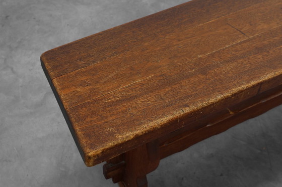 Image 1 of Rustic Oak Bench with Nice Patina, France ca. 1900