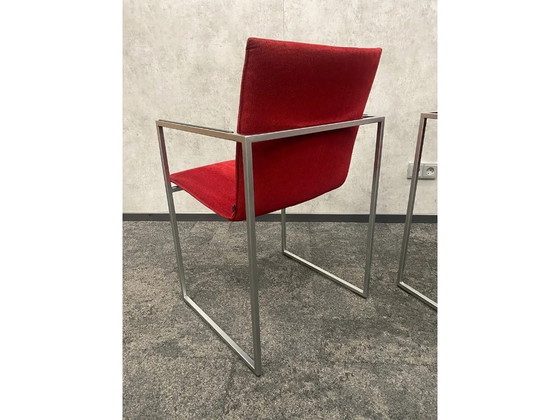 Image 1 of Arco Frame dining chairs – set of 4 – red upholstery
