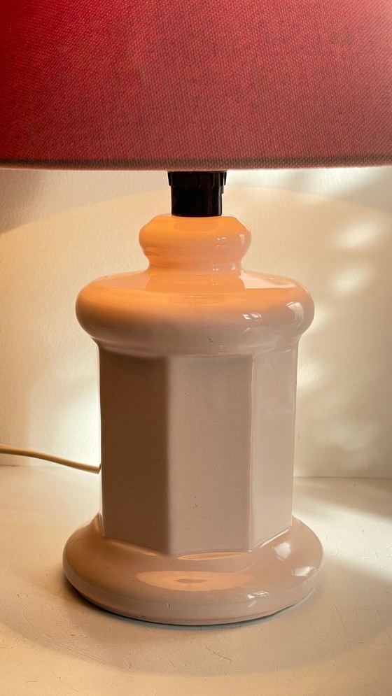 Image 1 of LAMPE Céramique Rose VINTAGE