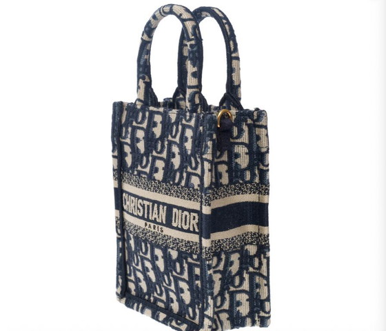 Image 1 of Sac DIOR Book Tote en Toile Bleu Marine - 101647 Prix soldé