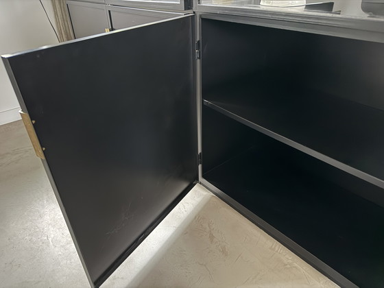 Image 1 of Handmade steel cabinets with LED lighting and brass handles