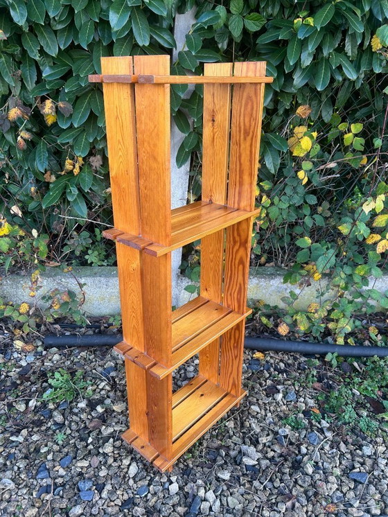 Image 1 of brutalist pine shelf