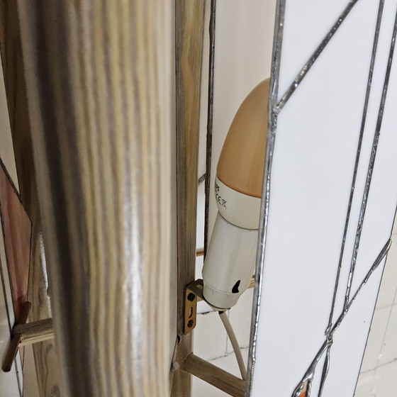 Image 1 of Lampada da terra in vetro colorato di pino, fatta a mano, vintage / lampada unica