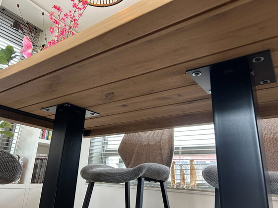 Image 1 of Table de bar (table haute) en bois 140x80x94 avec 4 tabourets