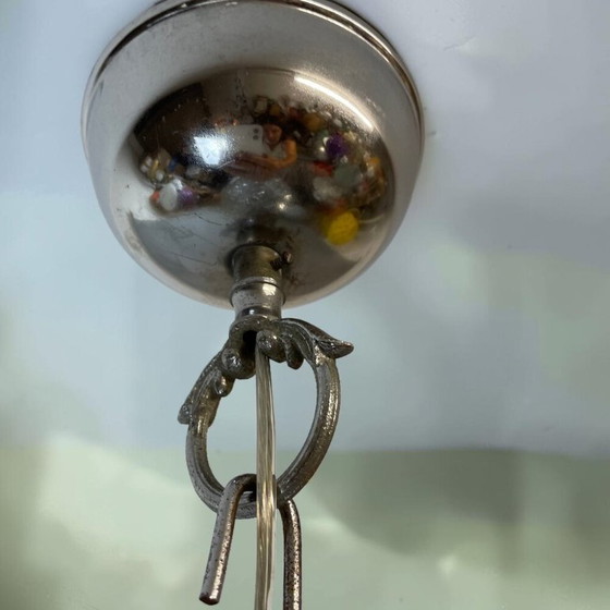 Lampada a sospensione in stile moderno italiano a forma di UFO, con vetro tagliato e cromo, anni '70. (photo 11 of 15)