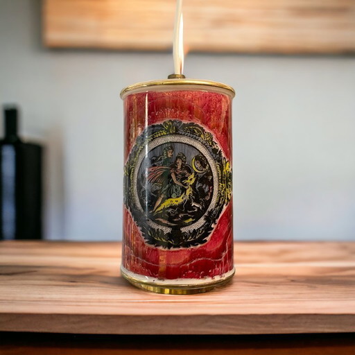 Handpainted glass hanging lamp