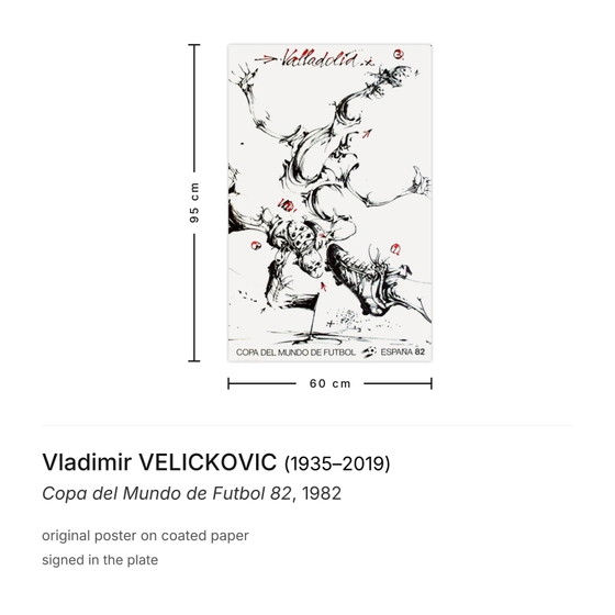Image 1 of Vladimir VELICKOVIC Copa del Mundo de Futbol-poster 1982