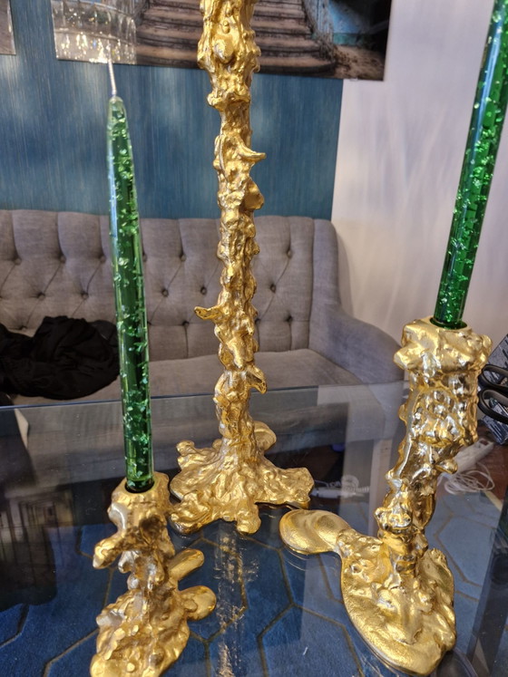 Pols potten "dripped" Candle holders – Aluminium (photo 3 of 5)