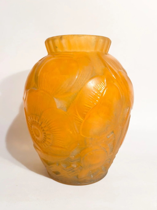 French Art Deco Pâte de Verre Vase by Pierre d'Avesn, 1930s – vazen, Glass