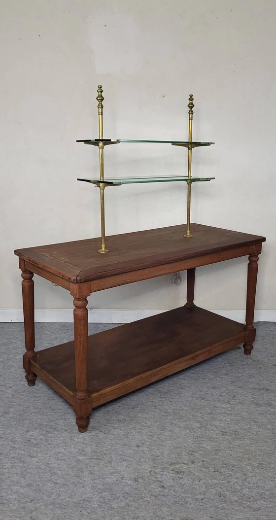 Ladentisch Möbel Schaufenstertisch – Sideboard, Glass, Brass, Industrieel (photo 7 of 11)