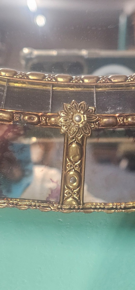 Image 1 of Exclusive Vintage Mosaic Mirror | Faceted | 1970s | 75 cm | Perfect Condition