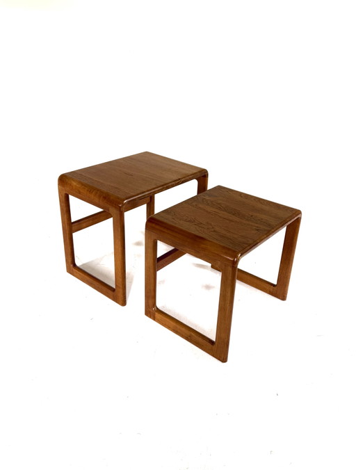 2x vintage Danish teak side table, Dyrlund ‘80