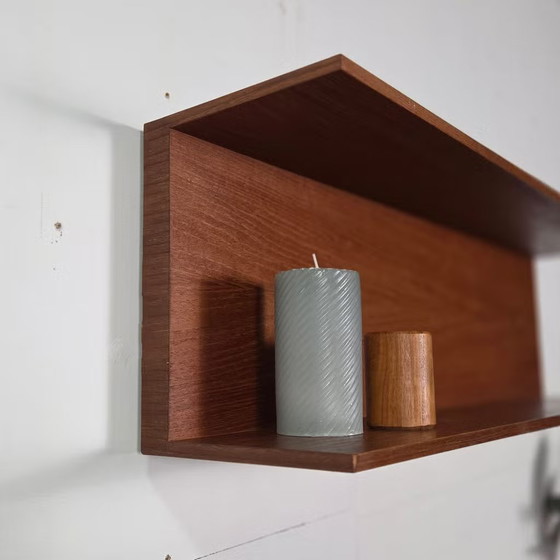 Walter Wirz, Wilhelm Renz vintage floating shelving units, Wood, Brown, Mid Century Modern (photo 4 of 17)
