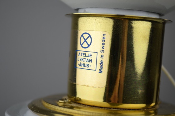 Image 1 of Grande lampada da tavolo in vetro di Hannelore Dreutler/Studio Åhus per Ateljé Lyktan, firmata e datata 1981